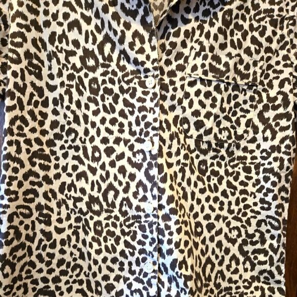 J Crew Animal Print Cotton Camp Shirt Sz XSMALL - Picture 13 of 15
